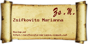 Zsifkovits Marianna névjegykártya